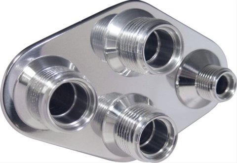 Vintage Air Streamline Bulkhead Plates 388800-MBA Firewall Bulkhead, Streamline, 4-Port, Diamond, #8, #10, Aluminum, Polished, Each