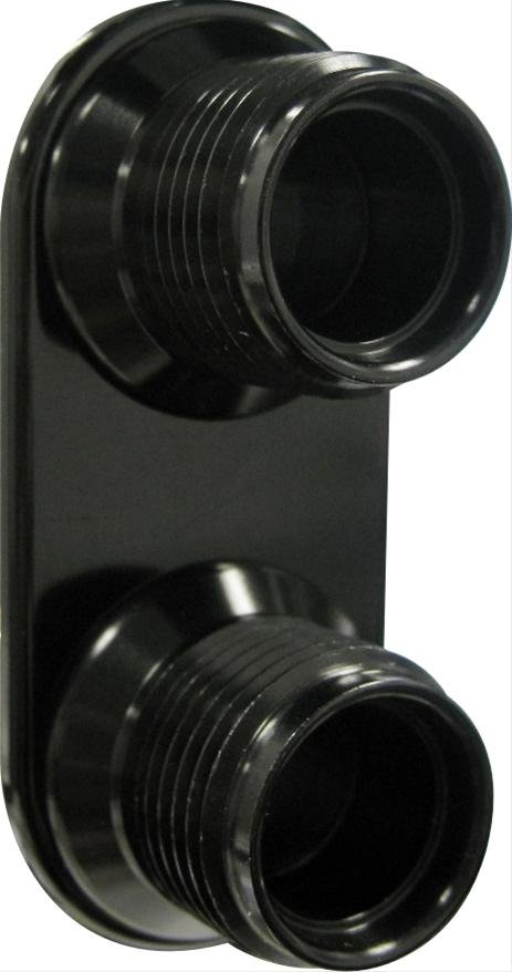 Vintage Air Streamline Bulkhead Plates 389802 Firewall Bulkhead, Streamline, 2-Port, Inline, #8, #10, Aluminum, Black Anodized, Each