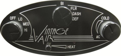 Vintage Air Gen-II Streamline Oval Panels 481005 Control Panel, Aluminum, Black Anodized, Gen II Streamline, In-Dash, Oval, Kit