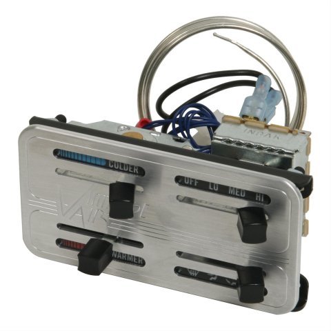 Vintage Air Gen-II Machined Face Panels 48103-SHQ Control Panel, Aluminum, Natural, 4-Lever, In-Dash, Kit