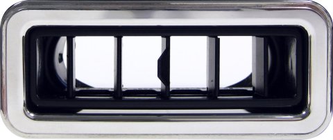 Vintage Air ProLine Louvers 49062-VUQ Louvers, In-Dash, Plastic, Black/Aluminum, Rectangle, 4.000 x 1.750 in., Each