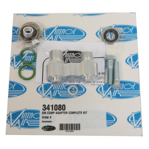 Vintage Air Threaded Adapters 341080 Conditioning Fittings, Adapters, Straight, Aluminum, Natural, -8 Hose End, -10 Male Adapter, GM, Kit