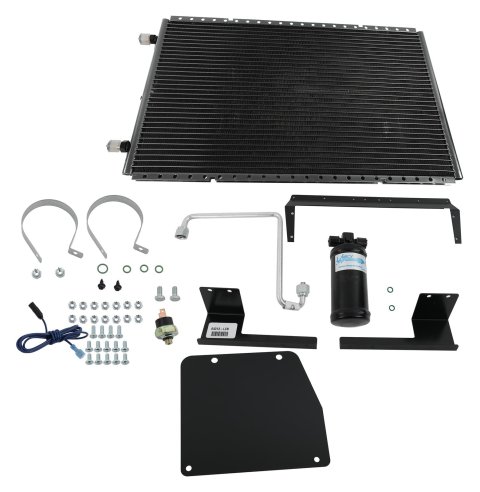 Vintage Air SureFit Condenser Kits 21581 Conditioning Condenser, SureFit, Aluminum, Black, Drier, Binary Switch, Chevy, GMC, Kit