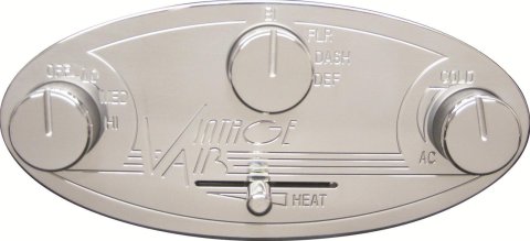 Vintage Air Gen-II Streamline Oval Panels 48104-RHQ Control Panel, Aluminum, Polished, Gen II Streamline, In-Dash, Oval, Kit