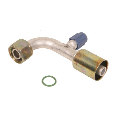 Vintage Air Beadlock O-Ring Conditioning Hose Ends 35533-VUG A/C End, #10 Conditioning, 90 Degree, Beadlock, with R134a Port, For A/C Standard Hose, Each