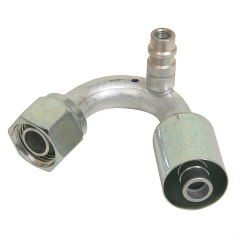 Vintage Air Beadlock O-Ring Conditioning Hose Ends 35543-VUG A/C End, #10 Conditioning, 135 Degree, Beadlock, with R134a Port, For A/C Standard Hose, Each