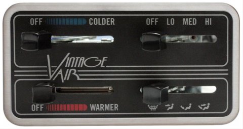 Vintage Air Gen-II Base Model 4-Lever Controls 49110-SHQ Control Panel, Aluminum, Black, Gen-II, In-Dash, 4-Lever, Kit