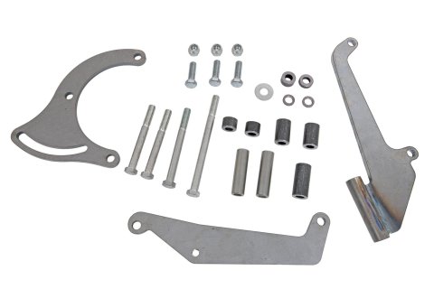 Vintage Air Side-Mount Compressor Brackets 15123-VCB Bracket, Steel, Natural, Sanden 508, Chevy, Driver Side, Long Water Pump, Each