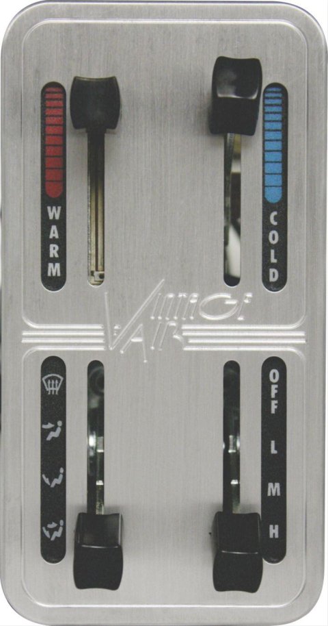 Vintage Air Gen-II Machined Face Panels 48102-SVQ Control Panel, Aluminum, Polished, 4-Lever, In-Dash, Kit