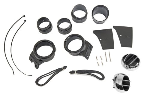 Vintage Air SureFit Series Louvers 498827 Louvers, SureFit, In-Dash, Round, Plastic, Chrome, Kit
