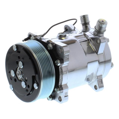 Vintage Air Conditioning Compressors 04808-VMQ Compressor, Aluminum, Polished, 7-Groove Serpentine Pulley, R-134A, Each