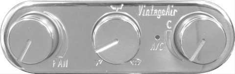 Vintage Air Gen-IV ProLine 3-Knob Control Panels 491210-RUA Climate Panel, Gen IV ProLine, 3-Knob, Aluminum, Polished, In-Dash, Kit