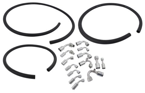 Vintage Air Standard Refrigeration Line Kits 31703-VBD Refrigerant Lines, Rubber, 6 ft. -6 AN, 4 ft. -8 AN, 5 ft. -10 AN, Barrier Hose, Beadlock Fittings, Kit