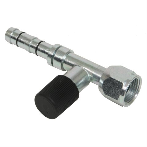 Vintage Air E-Z Clip Conditioning Hose Ends 347181-VUR A/C End, #8 Conditioning, Straight, Clip, with R134a Port, For A/C hose, Each