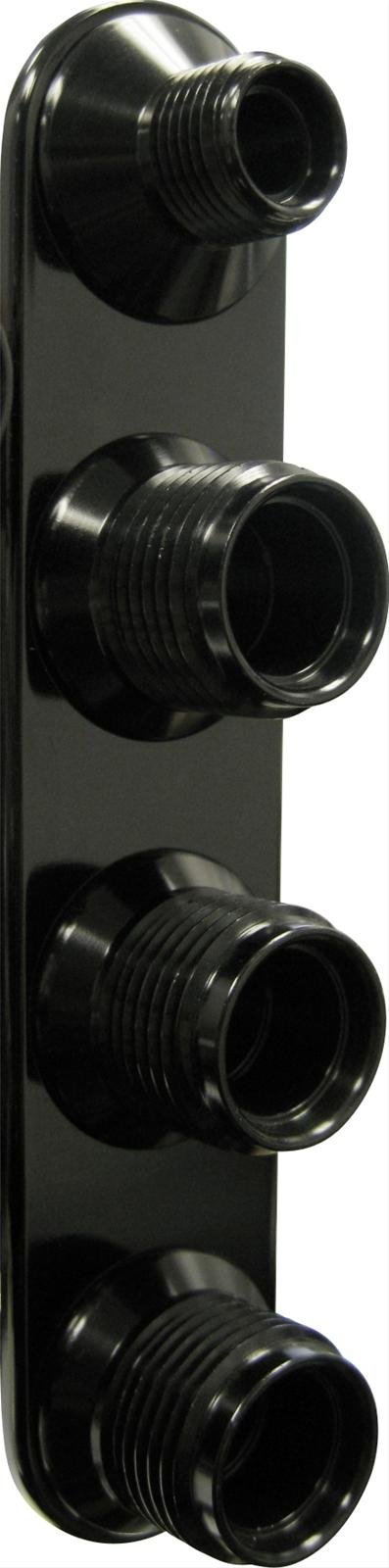 Vintage Air Streamline Bulkhead Plates 389804 Firewall Bulkhead, Streamline, 4-Port, Inline, #6, #10, Aluminum, Black Anodized, Each