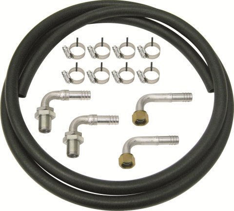 Vintage Air Side-Exit Hard Lines 35177-VFG Refrigerant Lines, Side Exit, Aluminum, Natural, #8 Female, Ford 1939-40, Each