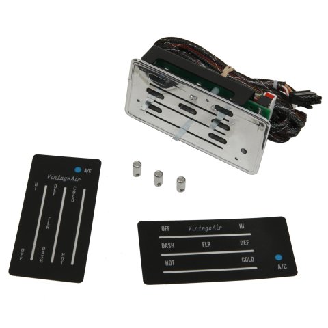 Vintage Air 3-Lever Gen IV ProLine Rectangular Control Panels 491230 Climate Panel, ProLine, 3-lever, In-dash, Aluminum, Black, Backlit, Switch, Knobs, Kit