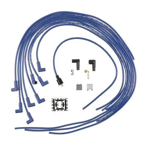 ACCEL SuperStock 5000 Series Spark Plug Wire Sets 5041B Wires, Super Stock, Spiral Core, 8mm, Blue, 90 Degree Boots, Universal, V8, Set