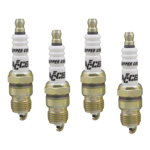 ACCEL Performance Spark Plugs 0576S-4 Plugs, Shorty, Tapered Seat, 14mm Thread, .460 in. Reach, Projected Tip, Resistor, Set of 4