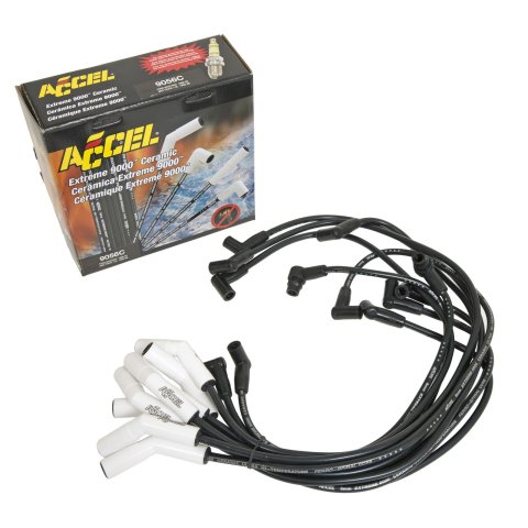 ACCEL Extreme 9000 Ceramic Spark Plug Wire Sets 9056C Wires, Ceramic, Spiral Core, 8mm, Black, 135 Degree Boots, Ford, Mercury, V8, Set