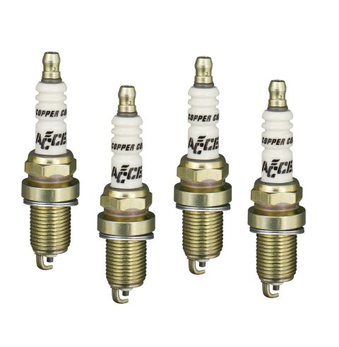 ACCEL C-Cut Performance Spark Plugs 0416S-4 Plug, Shorty, Electrode, Gasket Seat, 14mm Thread .750 in. Reach, Projected, Resistor, Set of 4