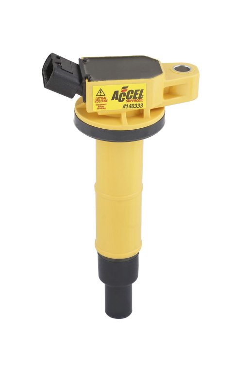 ACCEL Super Coils 140333 Ignition Coil, Super, Coil Pack Style, Socket, Epoxy, Round, Yellow, Lexus, Pontiac, Scion, Toyota, Each