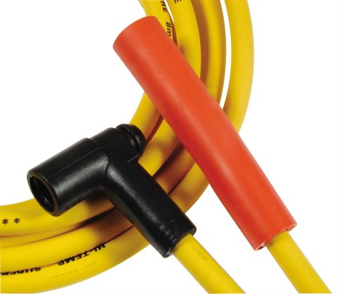 ACCEL SuperStock 4000 Series Spark Plug Wire Sets 4053 Wires, SuperStock, RFI Suppression, Spiral Core, 8mm, Yellow, Stock Boots (Orange/Black), GM, V8, Set