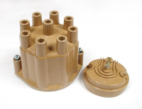 ACCEL Distributor Cap and Rotor Kits 8120ACC Rotor, Tan, Female/Socket, Brass Terminals, Clamp-Down, AMC, GM, Checker, Jeep, International, Kit