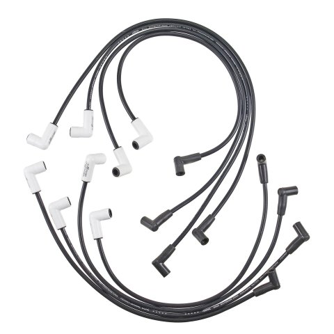 ACCEL Extreme 9000 Ceramic Spark Plug Wire Sets 9011C Wires, Ceramic, Spiral Core, 8mm, Black, White 90 Degree Boots, Chevy, GMC, Small Block, Set