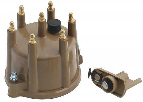 ACCEL Distributor Cap and Rotor Kits 8230ACC Sets, 60k V-rated Alkyd, Tan, Male/HEI, Brass Terminals, Screw Down, Ford, Lincoln, Mazda, Mercury, L6, V6, Kit