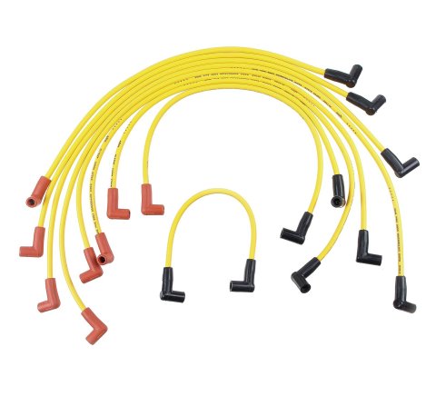 ACCEL SuperStock 4000 Series Spark Plug Wire Sets 4048 Wires, SuperStock, RFI Suppression, Spiral Core, 8mm, Yellow, Stock Boots (Orange/Black), GM, V8, Set