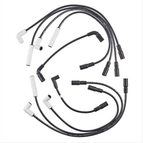 ACCEL Extreme 9000 Ceramic Spark Plug Wire Sets 9044C Wires, Ceramic, Spiral Core, 8mm, Black, White 180 Degree Boots, Chevy, GMC, 4.3L, Set