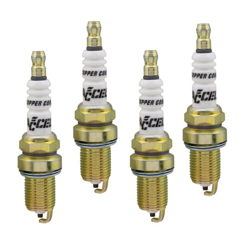 ACCEL Performance Spark Plugs 0786-4 Plugs, Plug, Gasket Seat, 14mm Thread .750 in. Reach, Projected, Resistor, Set of 4