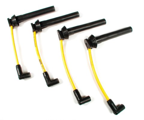 ACCEL 300+ Ferro-Spiral ThunderSport Wires 7964Y Spark Plug Wires, Thundersport, Spiral Core, 8mm, Yellow, Stock Boots, Dodge, Plymouth, Set