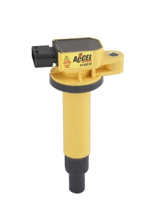 ACCEL Super Coils 140078 Ignition Coil, Super, Coil Pack Style, Socket, Epoxy, Round, Yellow, Scion, Toyota, 1.5L, Each