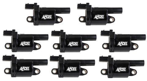 ACCEL Super Coils 140080-8 Ignition Coils, Coil, Epoxy, Black, Round, GM, Set of 8