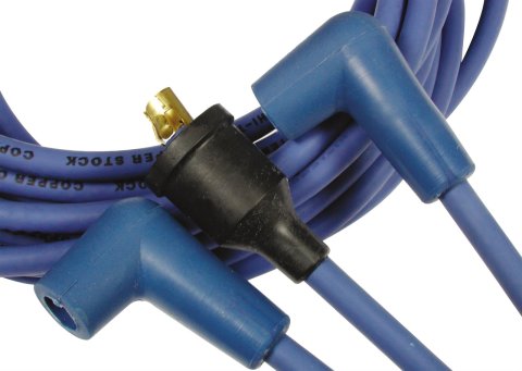 ACCEL SuperStock 4000 Series Spark Plug Wire Sets 4039B Wires, SuperStock, RFI Suppression, Spiral Core, 8mm, Blue, 90 Degree Boots (Blue/Black), V8, Set