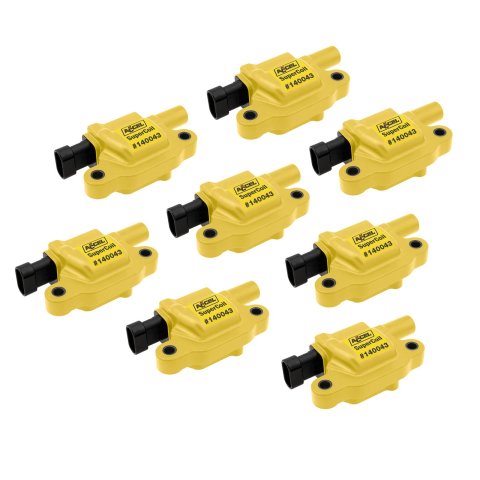 ACCEL Super Coils 140043-8 Ignition Coils, Coil Pack, Black/Yellow, Epoxy, Buick, Chevy, GMC, Hummer, Pontiac, LS2, LS3, LS7, Set of 8