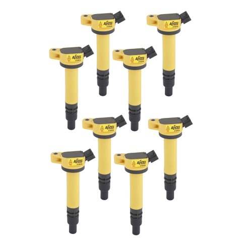 ACCEL Super Coils 140630-8 Ignition Coil, Coil, Coil Pack Style, Socket, Round, Epoxy, Yellow, Lexus, Toyota, Set of 8
