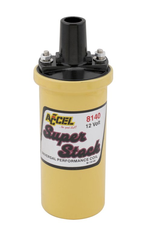 ACCEL SuperStock Ignition Coils 8140 Coil, SuperStock, Canister, Round, Oil-Filled, Yellow, 42,000 V, Each