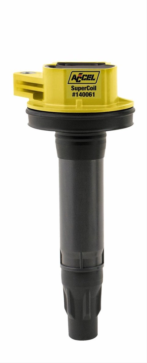 ACCEL Super Coils 140061 Ignition Coil, Super, Socket, Round, Black, Yellow, Ford, Lincoln, Mercury, Each
