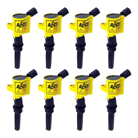 ACCEL Super Coils 140032-8 Ignition Coil Pack, Coil-On-Plug, Coil, Epoxy, Yellow, Ford, Lincoln, Mercury, 2 valve, Set of 8