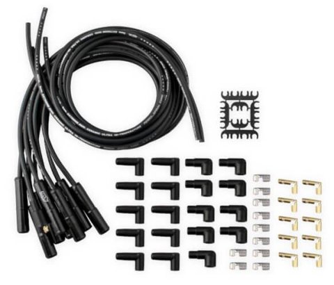 ACCEL Extreme 9000 Ceramic Spark Plug Wire Sets 9000CK Wires, Ceramic, Spiral Core, 8mm, Black, Black Straight Boots, Universal, V8, Set