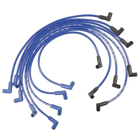 ACCEL SuperStock 5000 Series Spark Plug Wire Sets 5048B Wires, Super Stock, Spiral Core, 8mm, Blue, 90 Degree Boots, GM, V8, Set