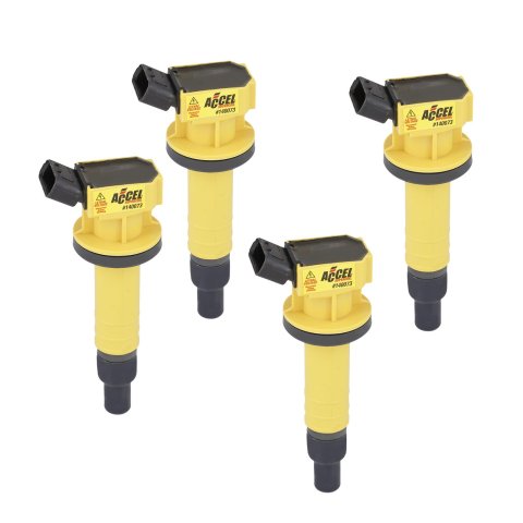 ACCEL Super Coils 140073-4 Ignition Coil, Coil Pack Style, Epoxy, Round, Yellow, Chevy, Pontiac, Toyota, 1.8L, Set of 4