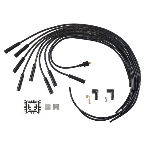 ACCEL SuperStock 5000 Series Spark Plug Wire Sets 5040K Wires, Super Stock, Spiral Core, 8mm, Black, Straight Boots, Universal, V8, Set