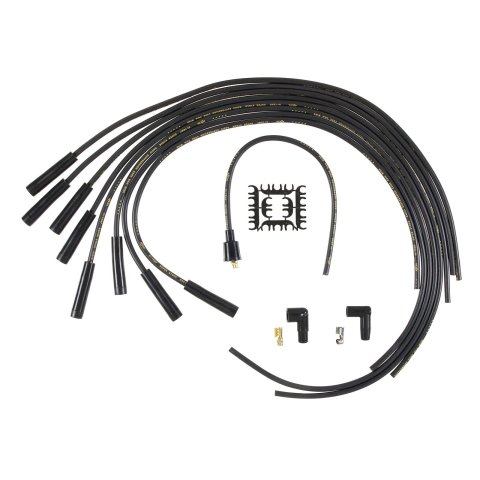 ACCEL SuperStock 4000 Series Spark Plug Wire Sets 4040K Wires, SuperStock, RFI Suppression, Spiral Core, 8mm, Black, Straight Boots (Black), V8, Set