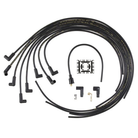 ACCEL SuperStock 4000 Series Spark Plug Wire Sets 4041K Wires, SuperStock, RFI Suppression, Spiral Core, 8mm, Black, 90 Degree Boots (Black), V8, Set