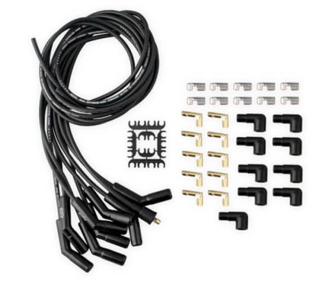 ACCEL Extreme 9000 Ceramic Spark Plug Wire Sets 9002CK Wires, Ceramic, Spiral Core, 8mm, Black, Black 135 Degree Boots, Universal, V8, Set