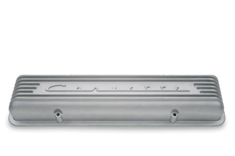 Chevrolet Performance Diecast Aluminum Valve Covers 3726086 Cover, Perimeter Bolt Mounting Style, Finned Top, Cast Aluminum, Natural, Chevy, 265, 283, Each